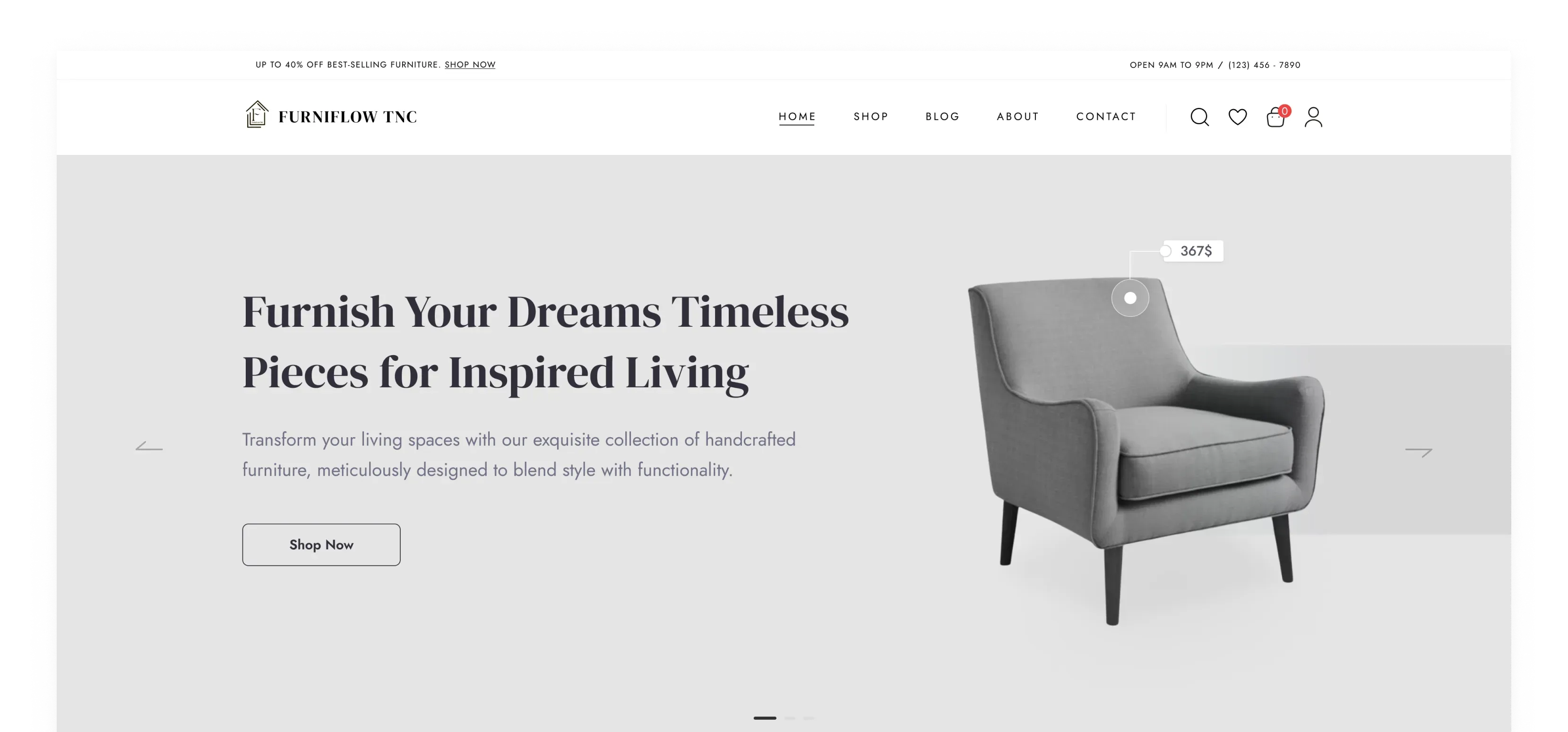 The home page in the Smoky + Haiti palette.